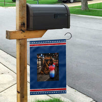 4th Of July Dachshund Drinking Slushie Patriotic Garden Flag 250 Anniversary USA Dog Lovers Funny Meme