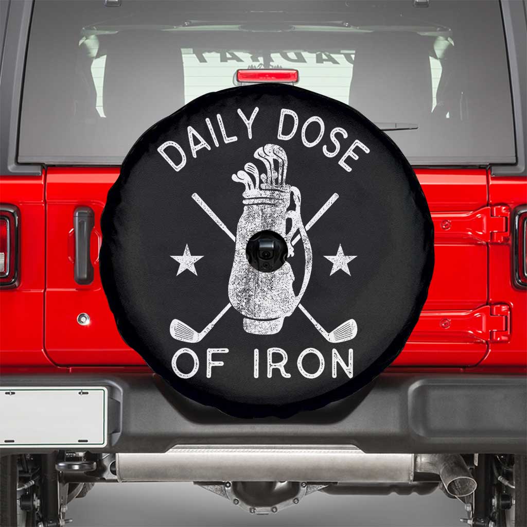 Funny Golfer Spare Tire Cover Daily Dose of Iron Golf