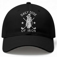 Funny Golfer Baseball Cap Daily Dose of Iron Golf