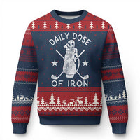 Funny Golfer Ugly Christmas Sweater Daily Dose of Iron Golf