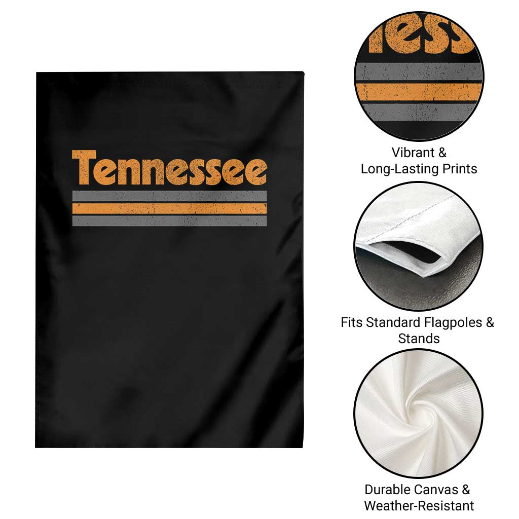Vintage Tennessee Garden Flag Retro Classic TN Orange Print Retro Three Stripe