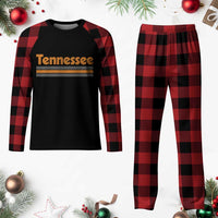 Vintage Tennessee Plaid Pajama Set Retro Classic TN Orange Print Retro Three Stripe
