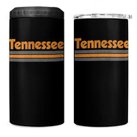 Vintage Tennessee 4 in 1 Can Cooler Tumbler Retro Classic TN Orange Print Retro Three Stripe