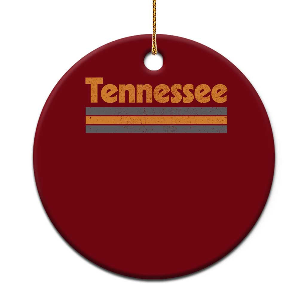 Vintage Tennessee Ceramic Ornament Retro Classic TN Orange Print Retro Three Stripe