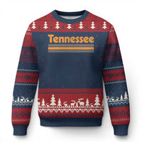 Vintage Tennessee Ugly Christmas Sweater Retro Classic TN Orange Print Retro Three Stripe