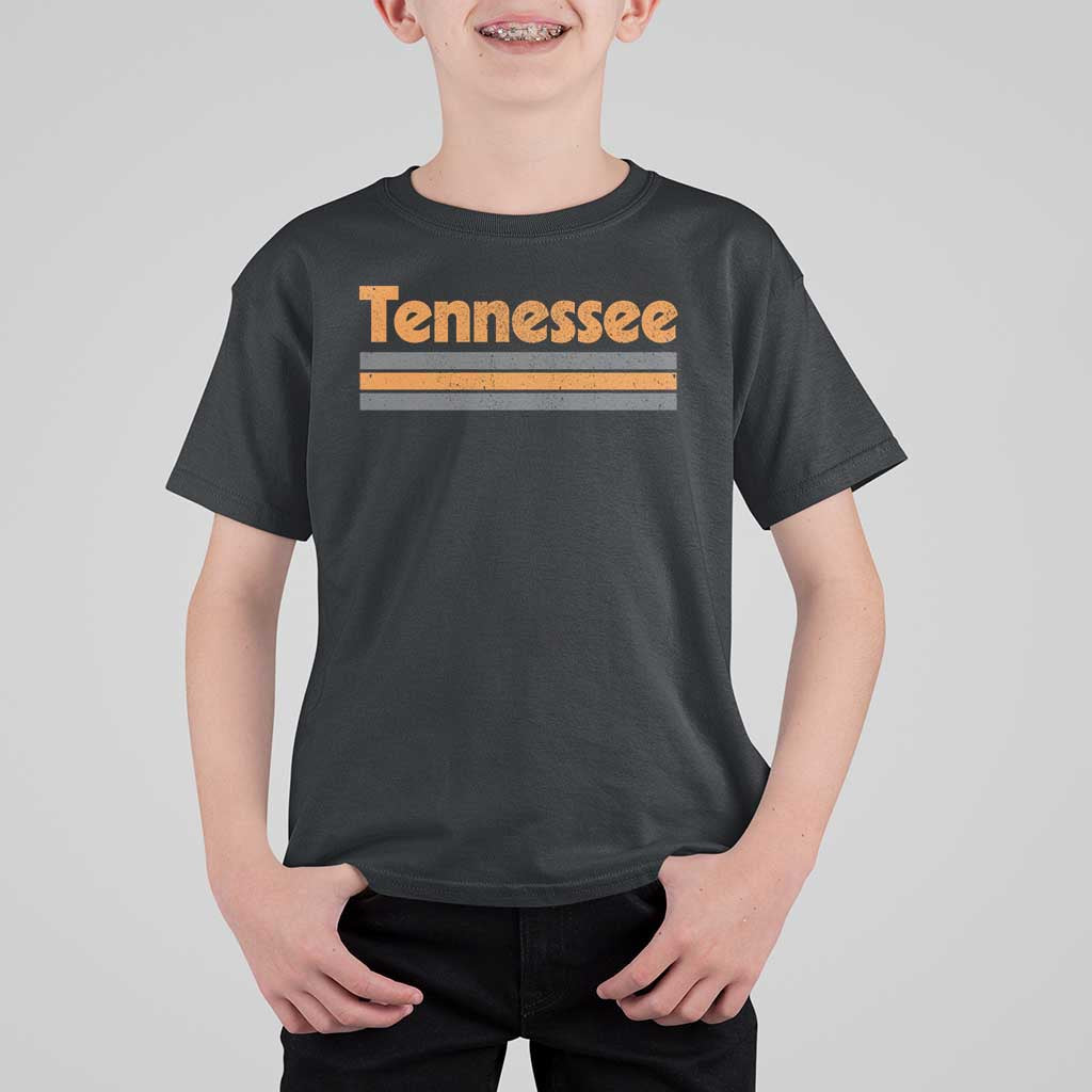 Vintage Tennessee T Shirt For Kid Retro Classic TN Orange Print Retro Three Stripe