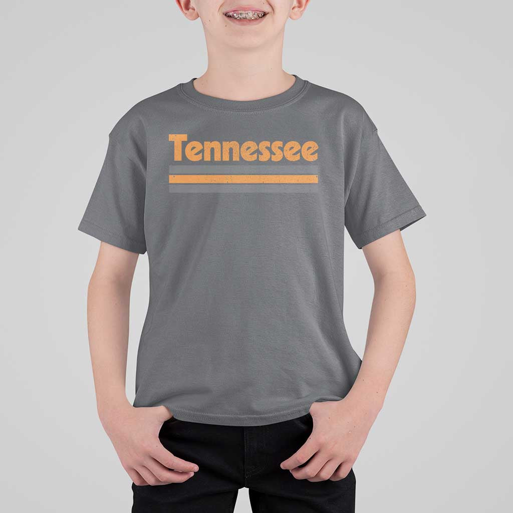 Vintage Tennessee T Shirt For Kid Retro Classic TN Orange Print Retro Three Stripe