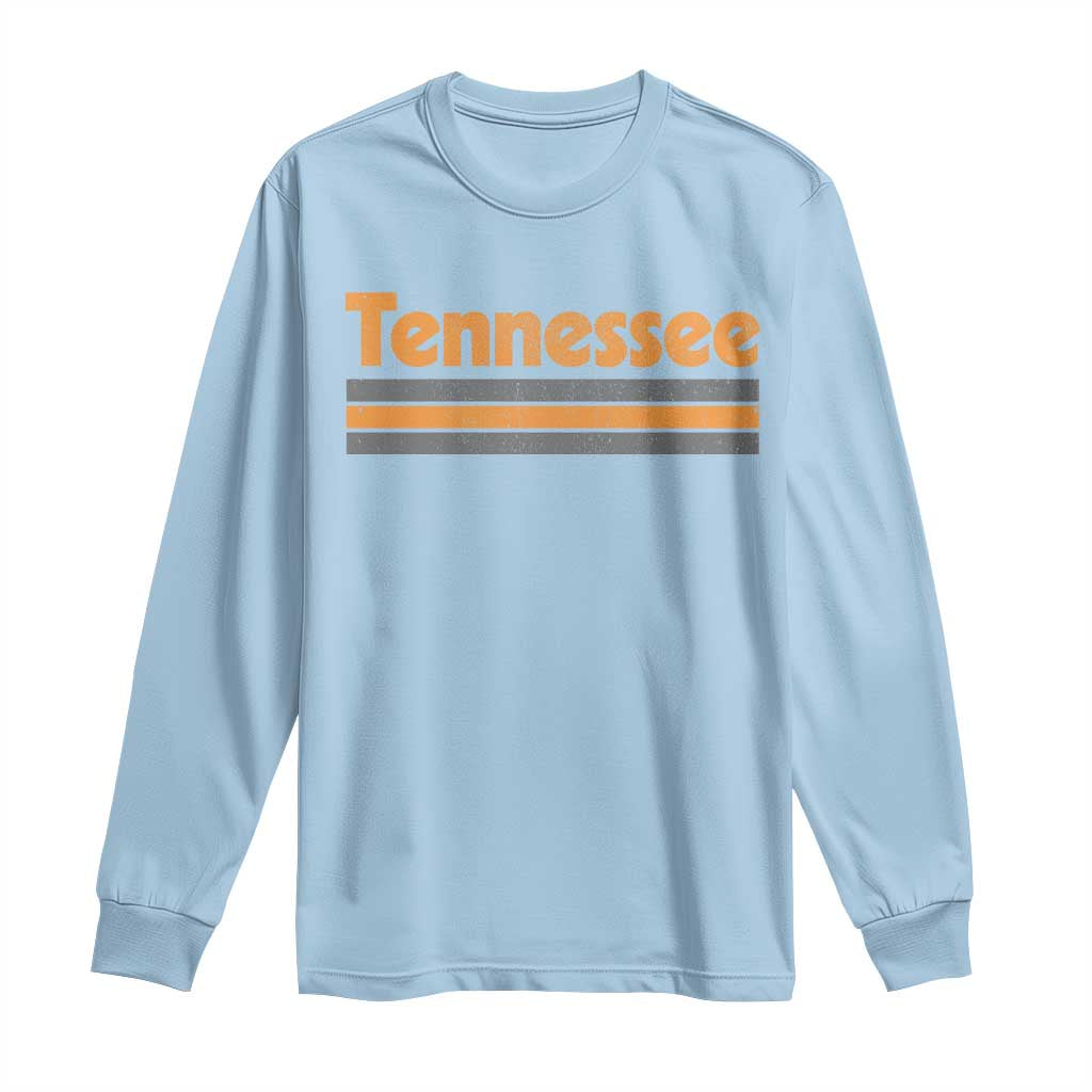 Vintage Tennessee Long Sleeve Shirt Retro Classic TN Orange Print Retro Three Stripe