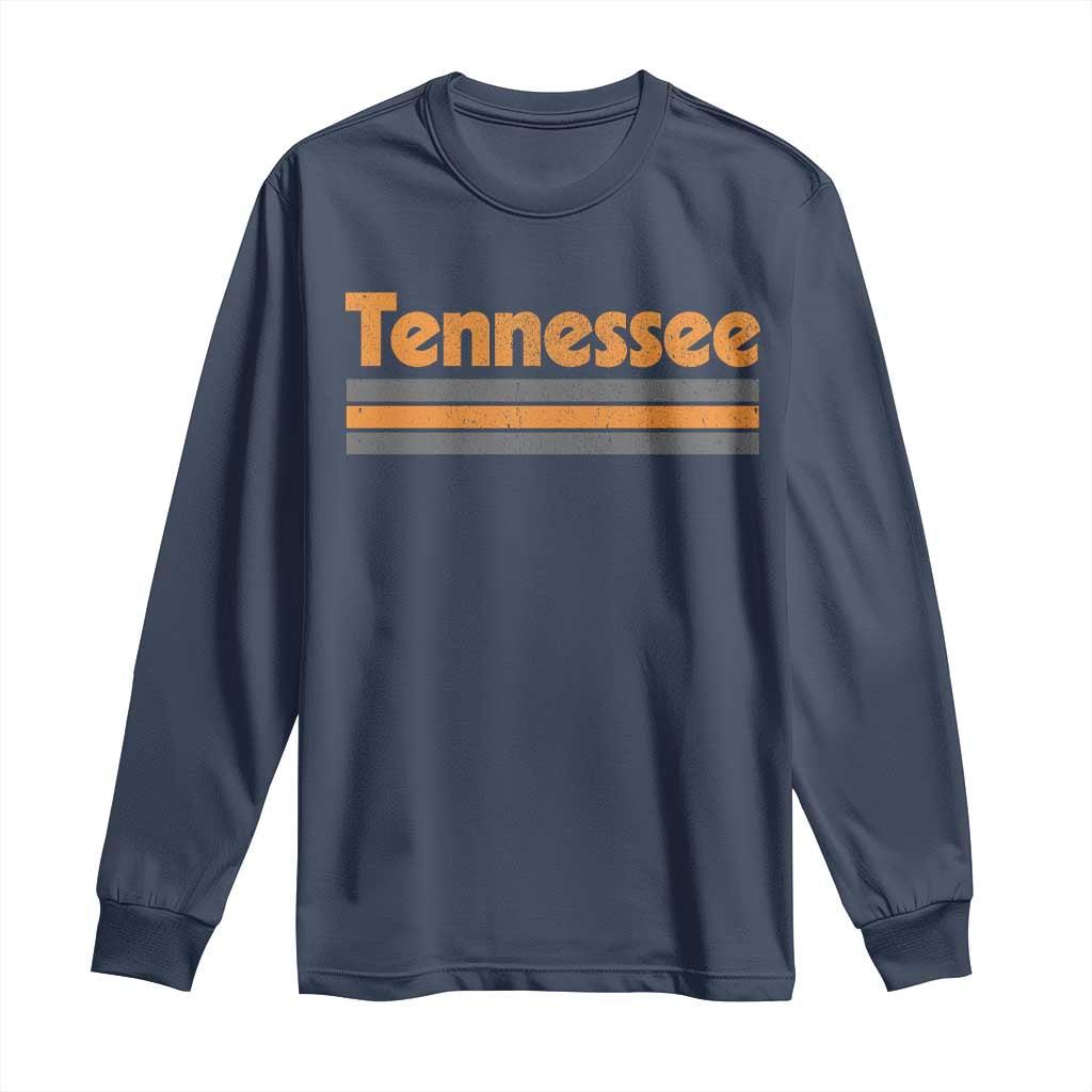 Vintage Tennessee Long Sleeve Shirt Retro Classic TN Orange Print Retro Three Stripe