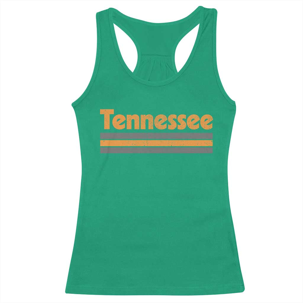 Vintage Tennessee Racerback Tank Top Retro Classic TN Orange Print Retro Three Stripe