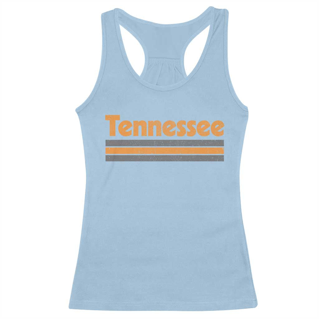 Vintage Tennessee Racerback Tank Top Retro Classic TN Orange Print Retro Three Stripe