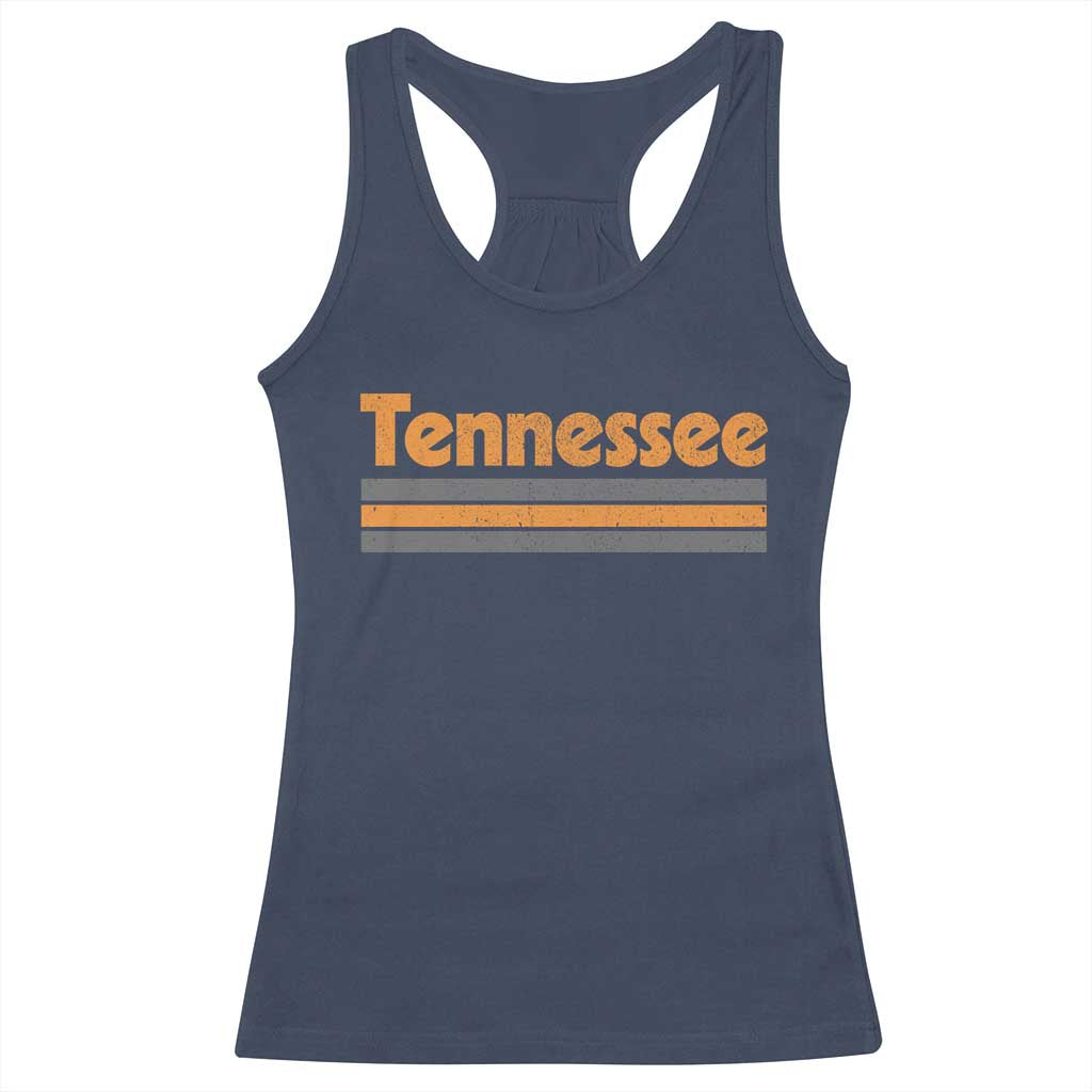 Vintage Tennessee Racerback Tank Top Retro Classic TN Orange Print Retro Three Stripe