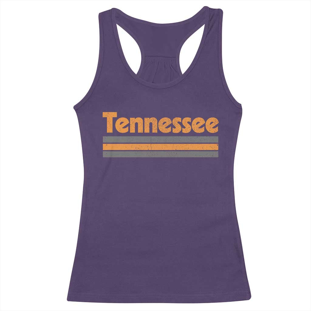 Vintage Tennessee Racerback Tank Top Retro Classic TN Orange Print Retro Three Stripe