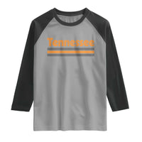 Vintage Tennessee Raglan Shirt Retro Classic TN Orange Print Retro Three Stripe
