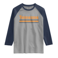 Vintage Tennessee Raglan Shirt Retro Classic TN Orange Print Retro Three Stripe