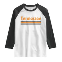 Vintage Tennessee Raglan Shirt Retro Classic TN Orange Print Retro Three Stripe