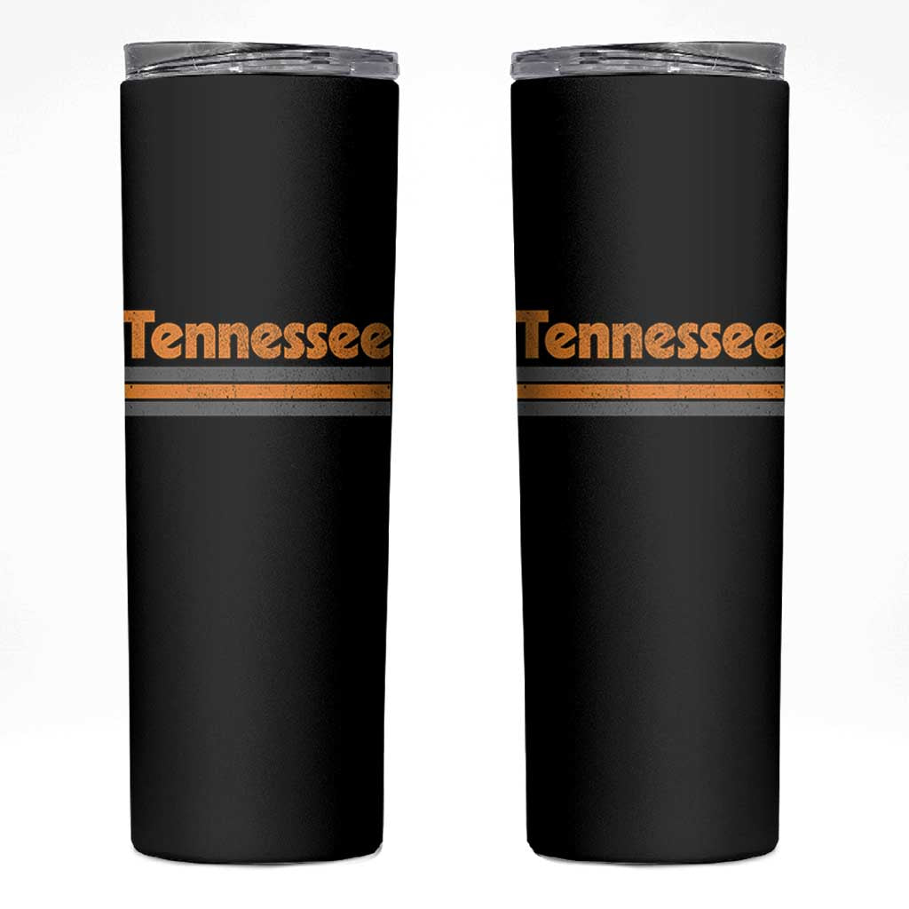 Vintage Tennessee Skinny Tumbler Retro Classic TN Orange Print Retro Three Stripe