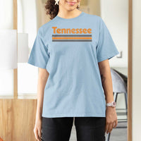 Vintage Tennessee T Shirt For Women Retro Classic TN Orange Print Retro Three Stripe
