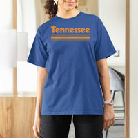 Vintage Tennessee T Shirt For Women Retro Classic TN Orange Print Retro Three Stripe