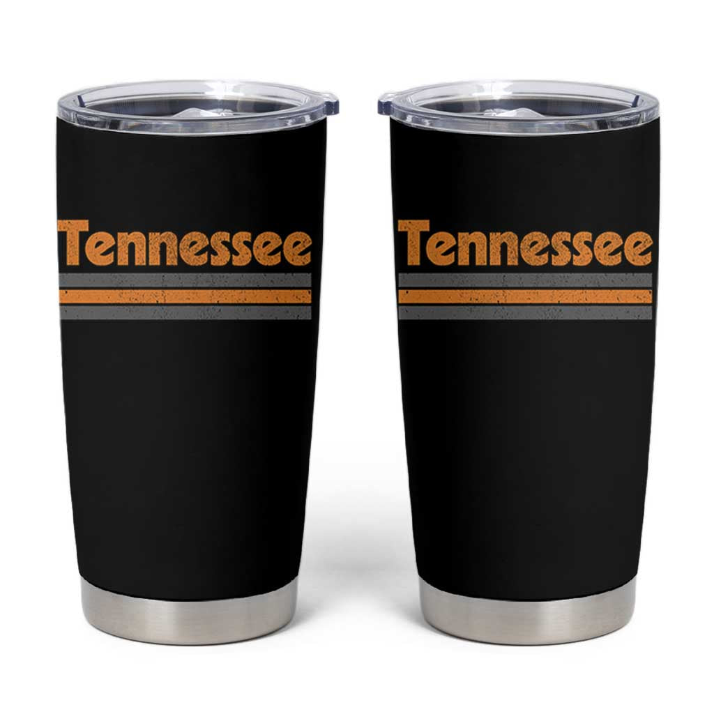 Vintage Tennessee Tumbler Cup Retro Classic TN Orange Print Retro Three Stripe