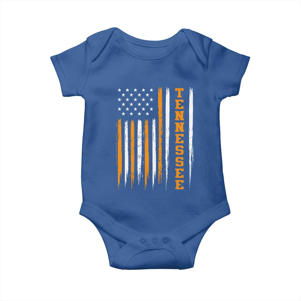 Vintage Tennessee Baby Onesie Retro Classic TN Orange Print Retro American Flag