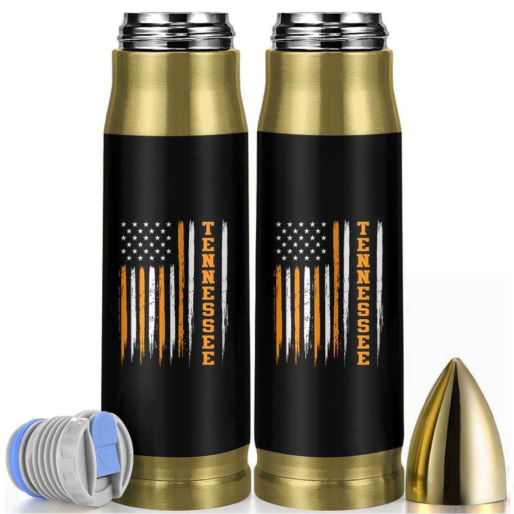 Vintage Tennessee Bullet Tumbler Retro Classic TN Orange Print Retro American Flag