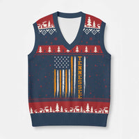 Vintage Tennessee V-Neck Knit Sweater Vest Retro Classic TN Orange Print Retro American Flag