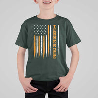 Vintage Tennessee T Shirt For Kid Retro Classic TN Orange Print Retro American Flag