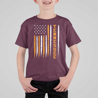 Vintage Tennessee T Shirt For Kid Retro Classic TN Orange Print Retro American Flag