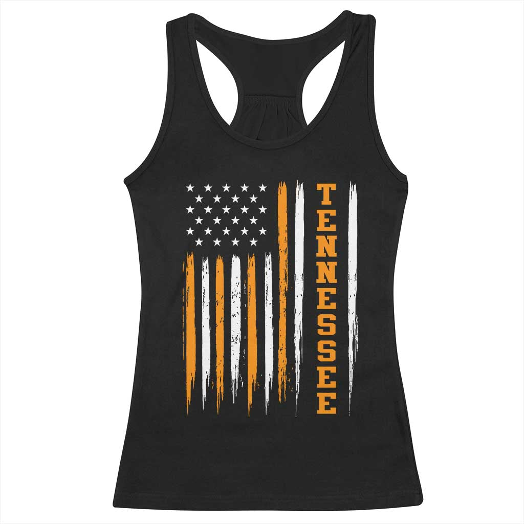 Vintage Tennessee Racerback Tank Top Retro Classic TN Orange Print Retro American Flag