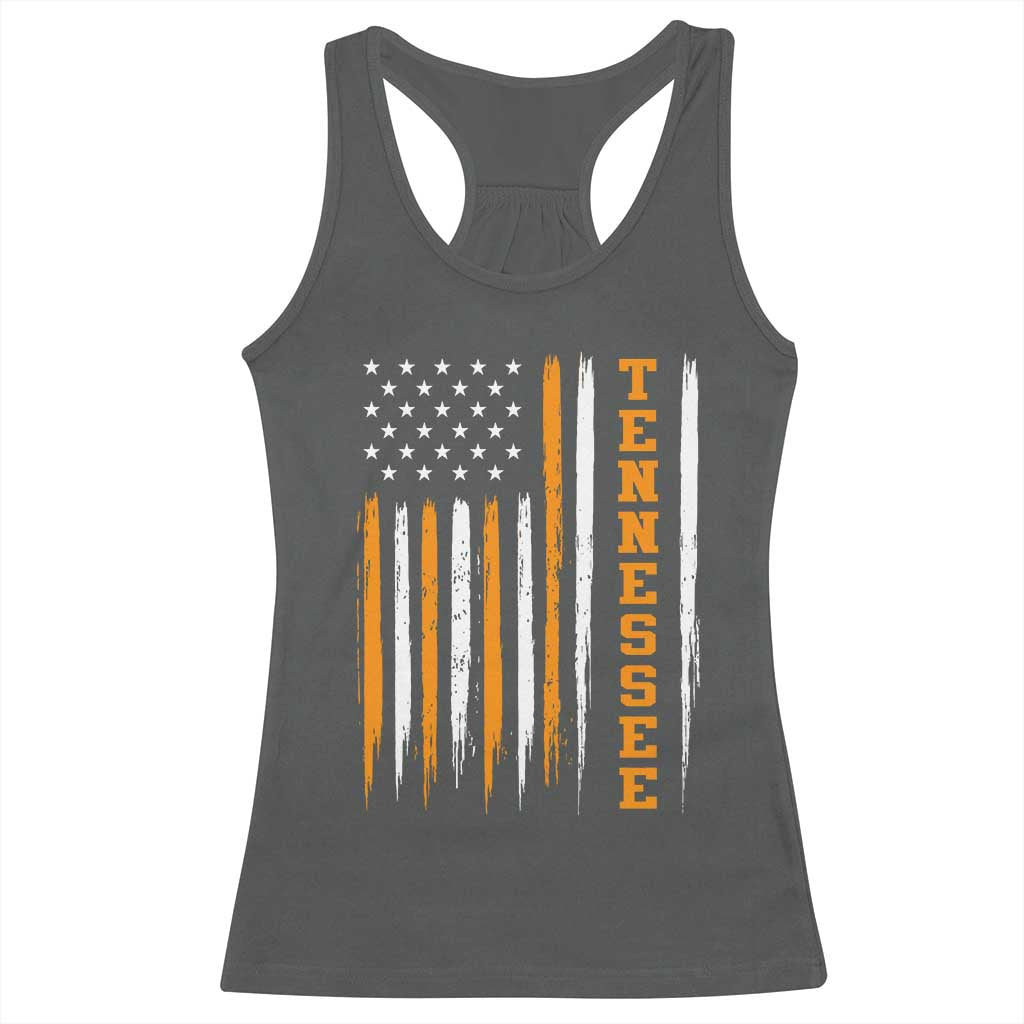 Vintage Tennessee Racerback Tank Top Retro Classic TN Orange Print Retro American Flag