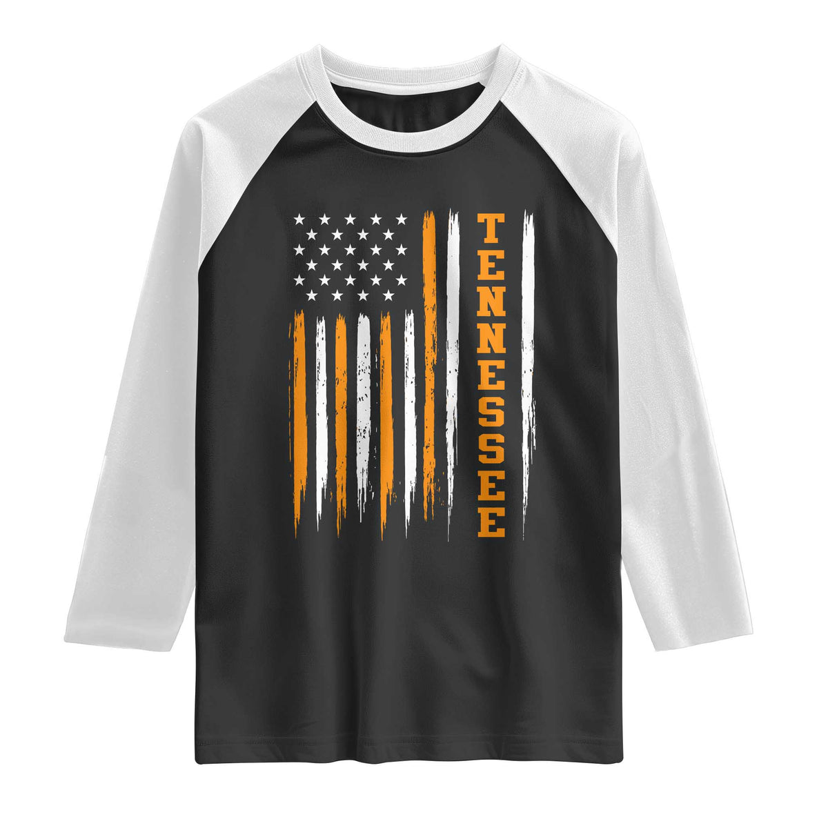Vintage Tennessee Raglan Shirt Retro Classic TN Orange Print Retro American Flag