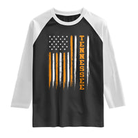 Vintage Tennessee Raglan Shirt Retro Classic TN Orange Print Retro American Flag