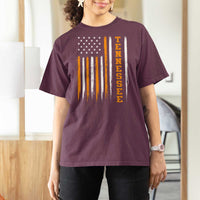 Vintage Tennessee T Shirt For Women Retro Classic TN Orange Print Retro American Flag