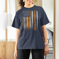 Vintage Tennessee T Shirt For Women Retro Classic TN Orange Print Retro American Flag