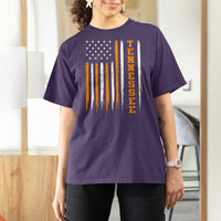 Vintage Tennessee T Shirt For Women Retro Classic TN Orange Print Retro American Flag