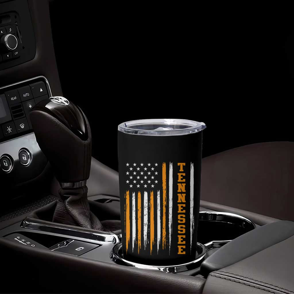 Vintage Tennessee Tumbler Cup Retro Classic TN Orange Print Retro American Flag