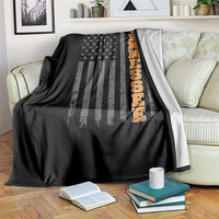 Vintage Tennessee Throw Blanket Retro Orange TN American Flag Patriotic US State