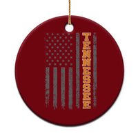 Vintage Tennessee Ceramic Ornament Retro Orange TN American Flag Patriotic US State