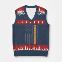 Vintage Tennessee V-Neck Knit Sweater Vest Retro Orange TN American Flag Patriotic US State