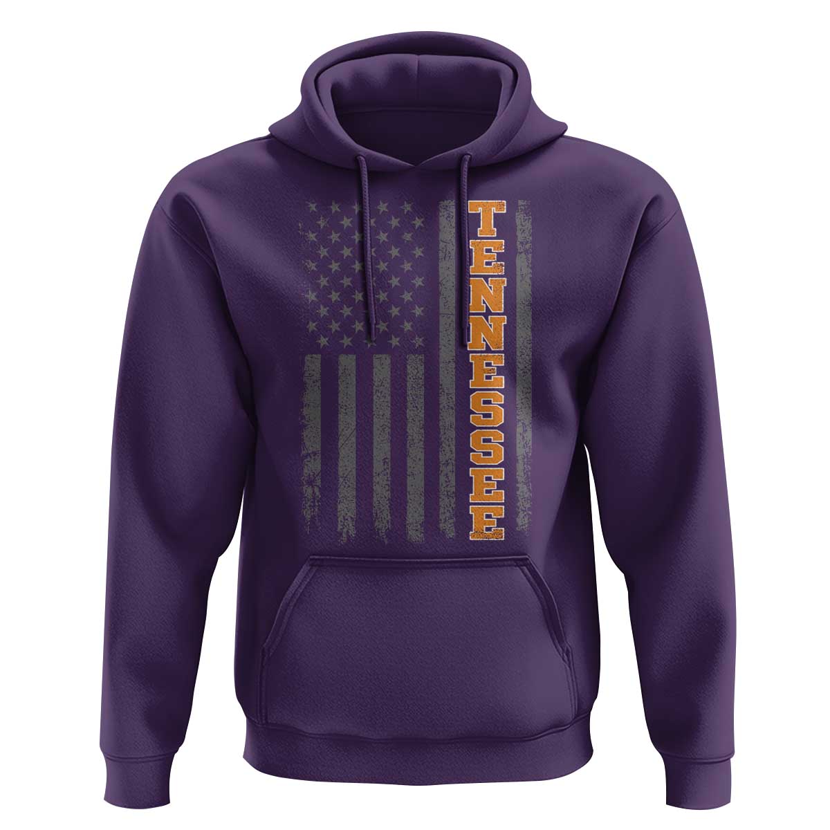Vintage Tennessee Hoodie Retro Orange TN American Flag Patriotic US State