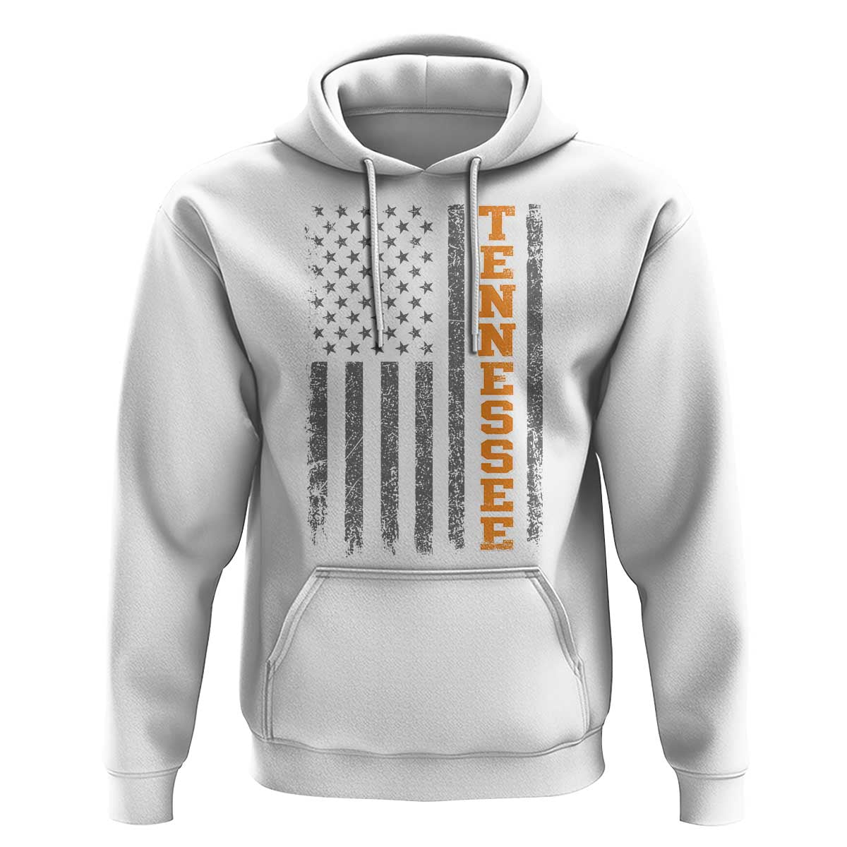 Vintage Tennessee Hoodie Retro Orange TN American Flag Patriotic US State