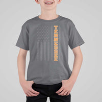 Vintage Tennessee T Shirt For Kid Retro Orange TN American Flag Patriotic US State