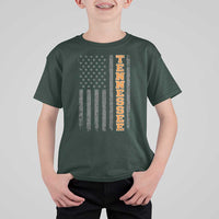 Vintage Tennessee T Shirt For Kid Retro Orange TN American Flag Patriotic US State