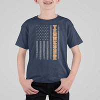 Vintage Tennessee T Shirt For Kid Retro Orange TN American Flag Patriotic US State