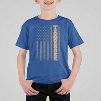 Vintage Tennessee T Shirt For Kid Retro Orange TN American Flag Patriotic US State