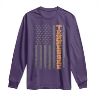 Vintage Tennessee Long Sleeve Shirt Retro Orange TN American Flag Patriotic US State