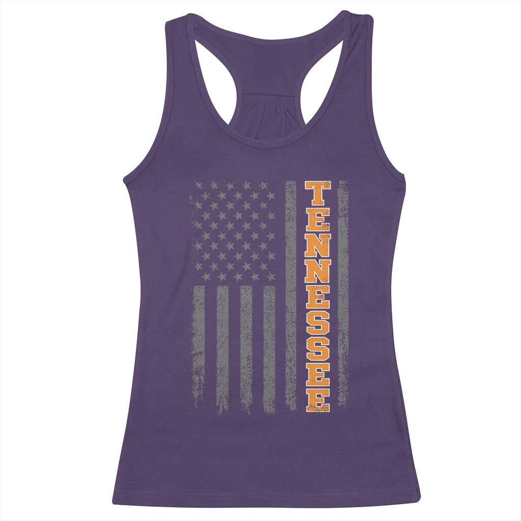 Vintage Tennessee Racerback Tank Top Retro Orange TN American Flag Patriotic US State