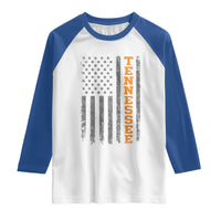 Vintage Tennessee Raglan Shirt Retro Orange TN American Flag Patriotic US State