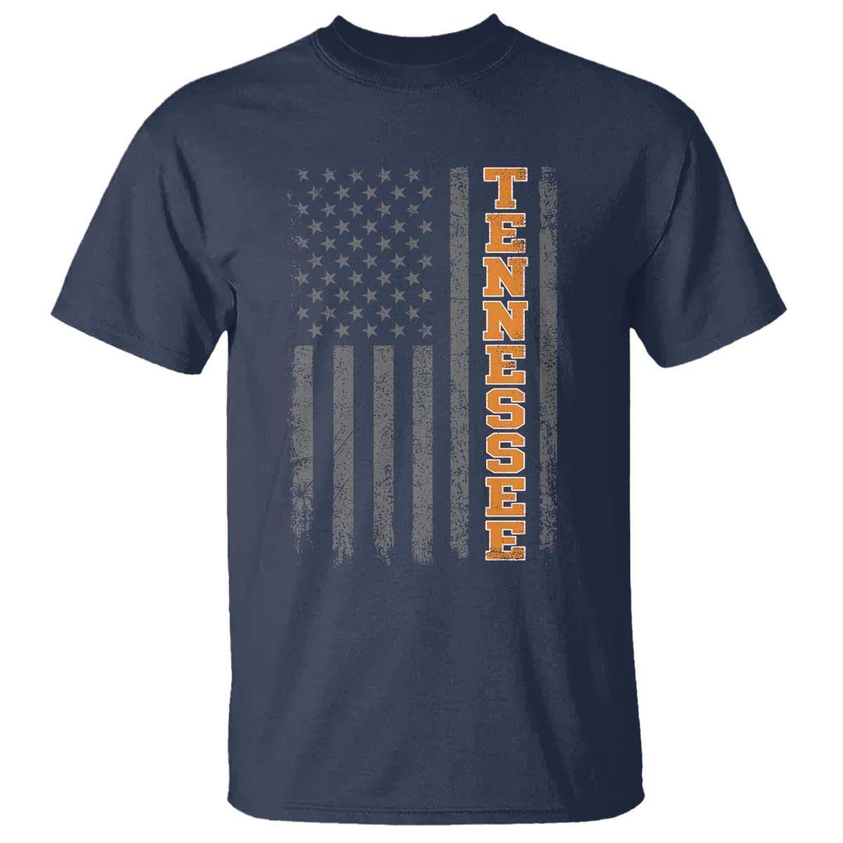 Vintage Tennessee T Shirt Retro Orange TN American Flag Patriotic US State